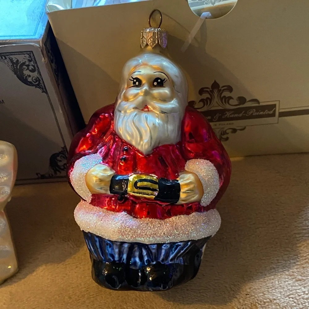Kirt Adler Santa Claus Ornament Set - Red, White, Gold